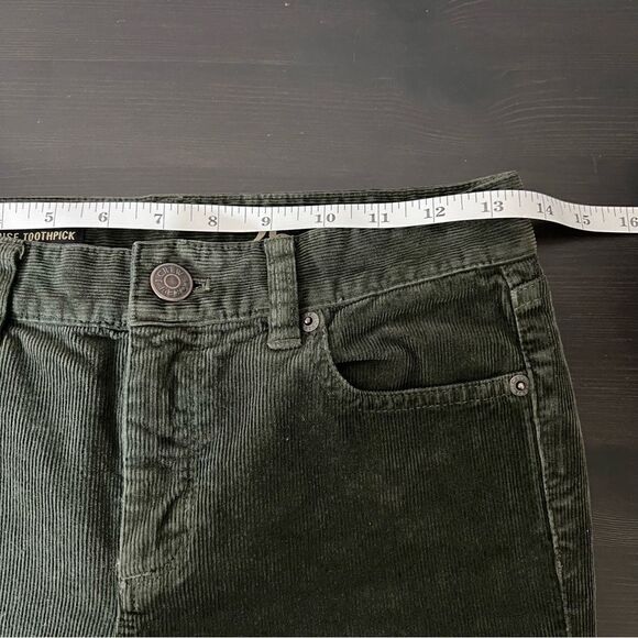 J. Crew Pants Womens 26 Regular Green Midrise Toothpick Corduroy Skinny Stretch - Picture 12 of 15